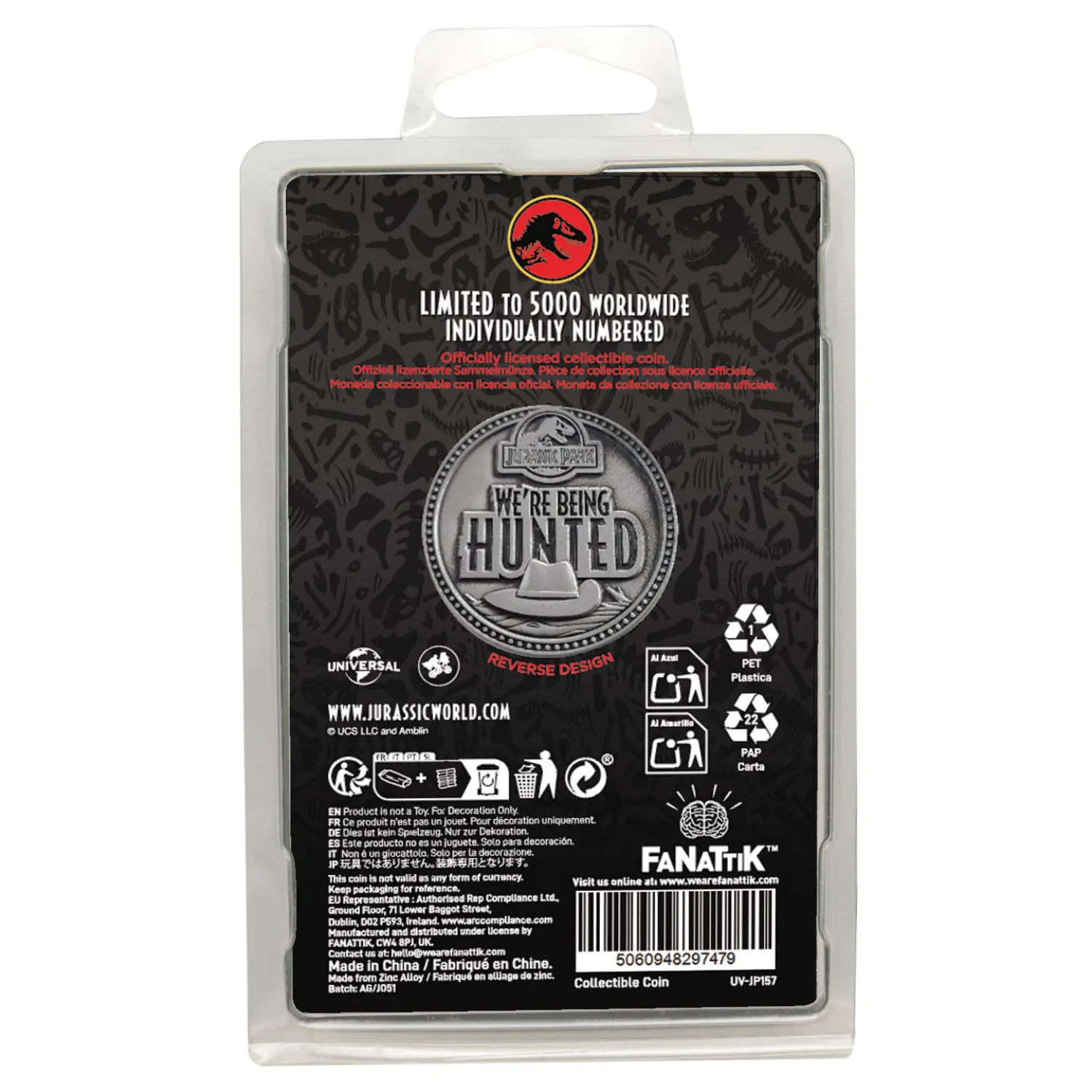 Jurassic Park Zbirateljski Kovanec Velociraptor Limited Edition fotografija izdelka