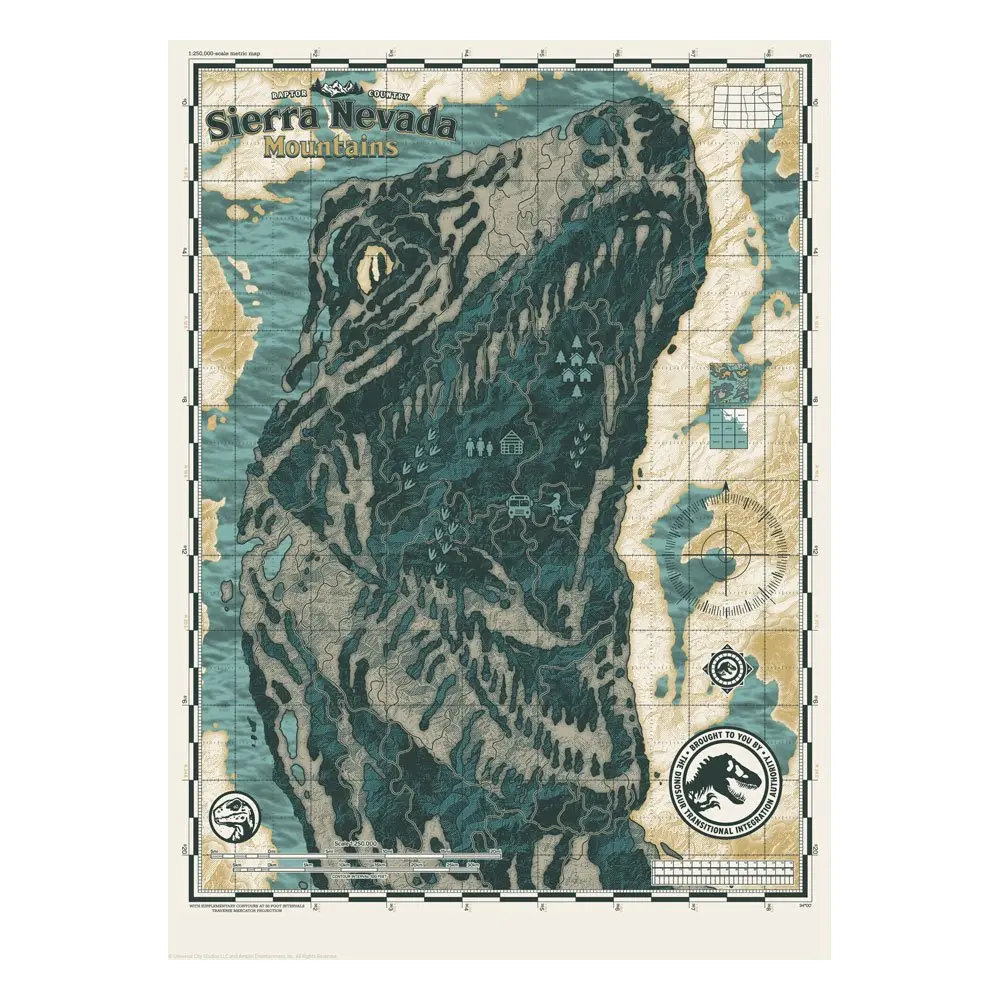 Jurassic World umetniški tisk Sierra Nevada Mountains omejena izdaja 42 x 30 cm fotografija izdelka