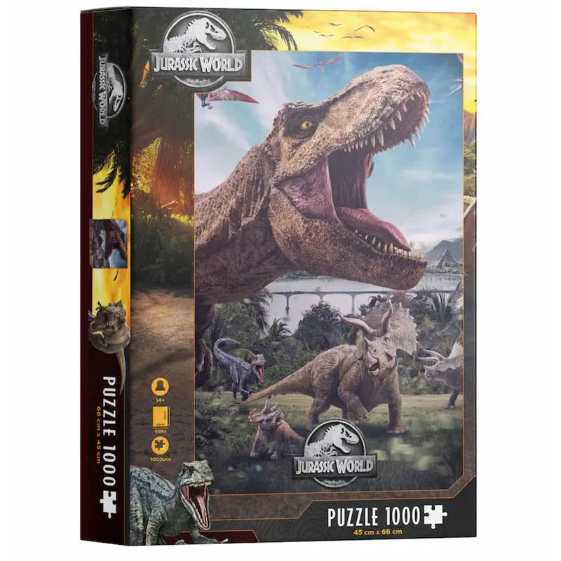 Jurassic World Sestavljanka Poster Rex (1000 kosov) fotografija izdelka