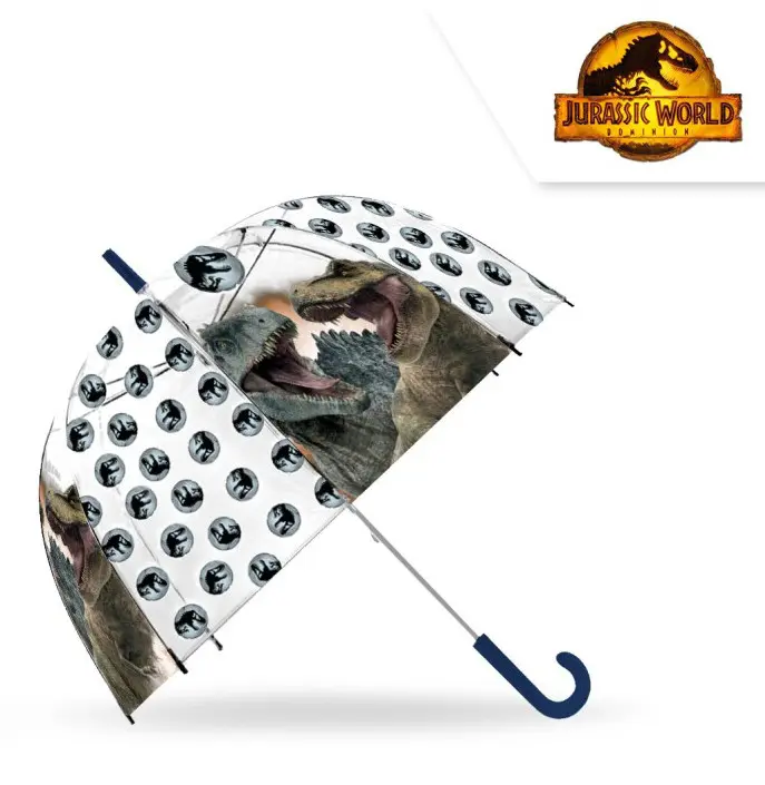 Jurassic World otroški prozoren polavtomatski dežnik Ø70 cm fotografija izdelka