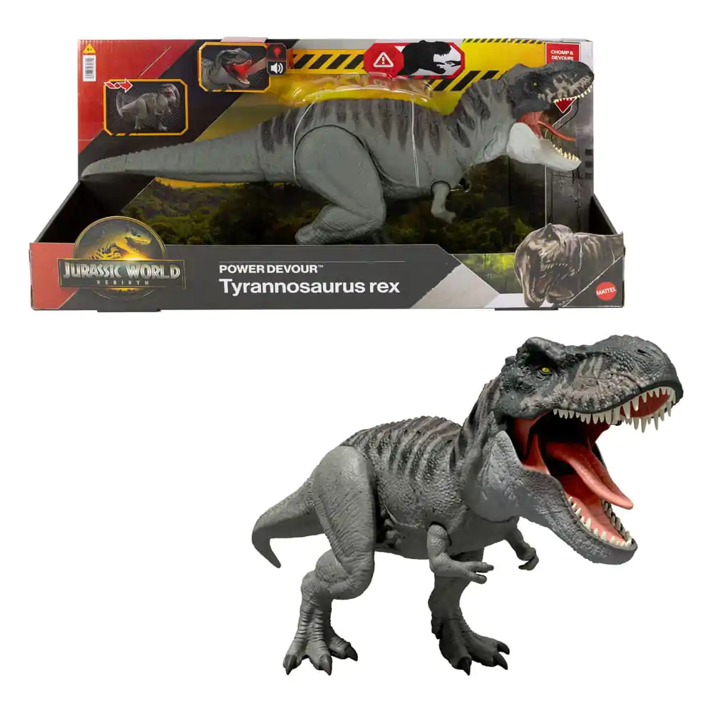 Jurassic World Rebirth akcijska figura z zvočno močjo požrešen Tyrannosaurus Rex 21 cm fotografija izdelka