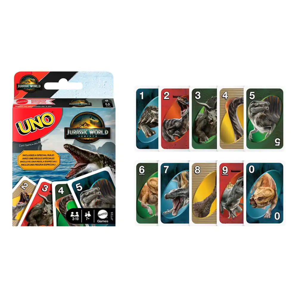 Jurassic World Rebirth UNO igra s kartami fotografija izdelka