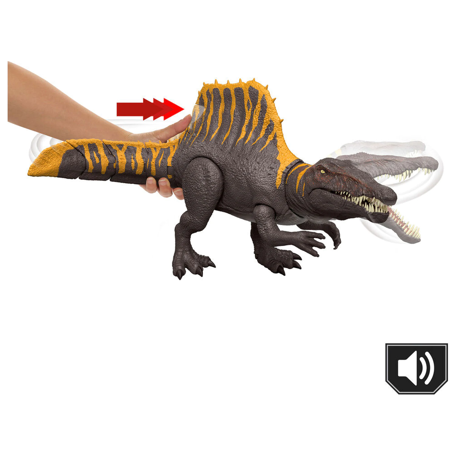 Jurassic World Rebirth Akcijska figura Tail Thrasher Spinosaurus 55 cm fotografija izdelka