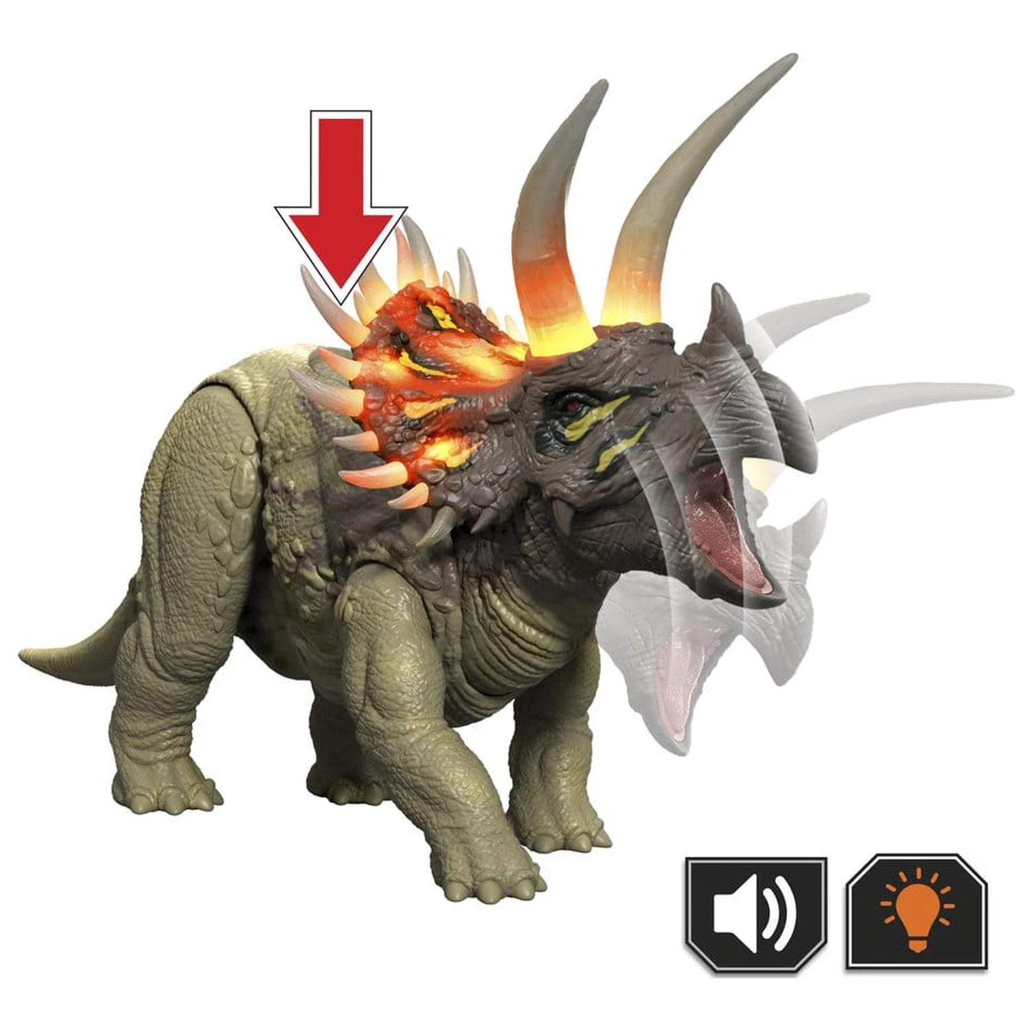 Jurassic World: Survival Akcijska figura Wild Roar Triceratops 31 cm fotografija izdelka