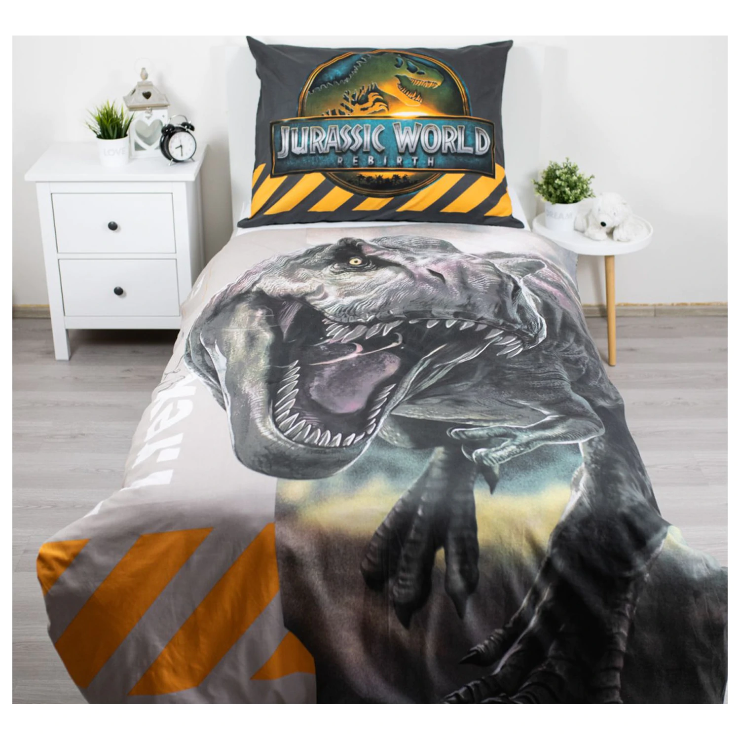 Jurassic World T-Rex prevleka za odejo fotografija izdelka