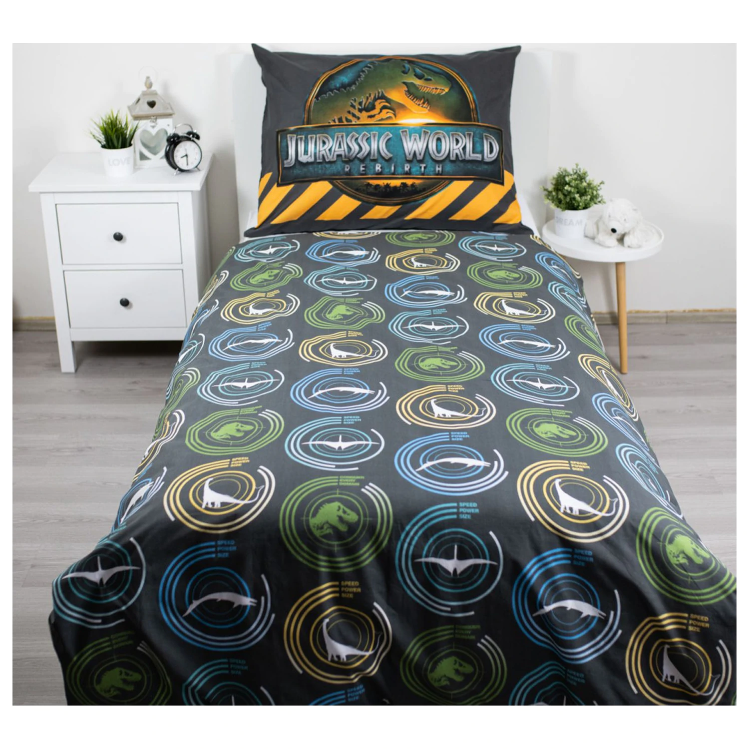 Jurassic World T-Rex prevleka za odejo fotografija izdelka