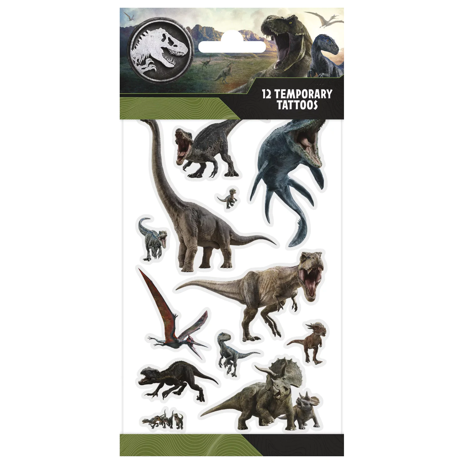 Jurassic World Wild Tattoo, 12-delni komplet fotografija izdelka