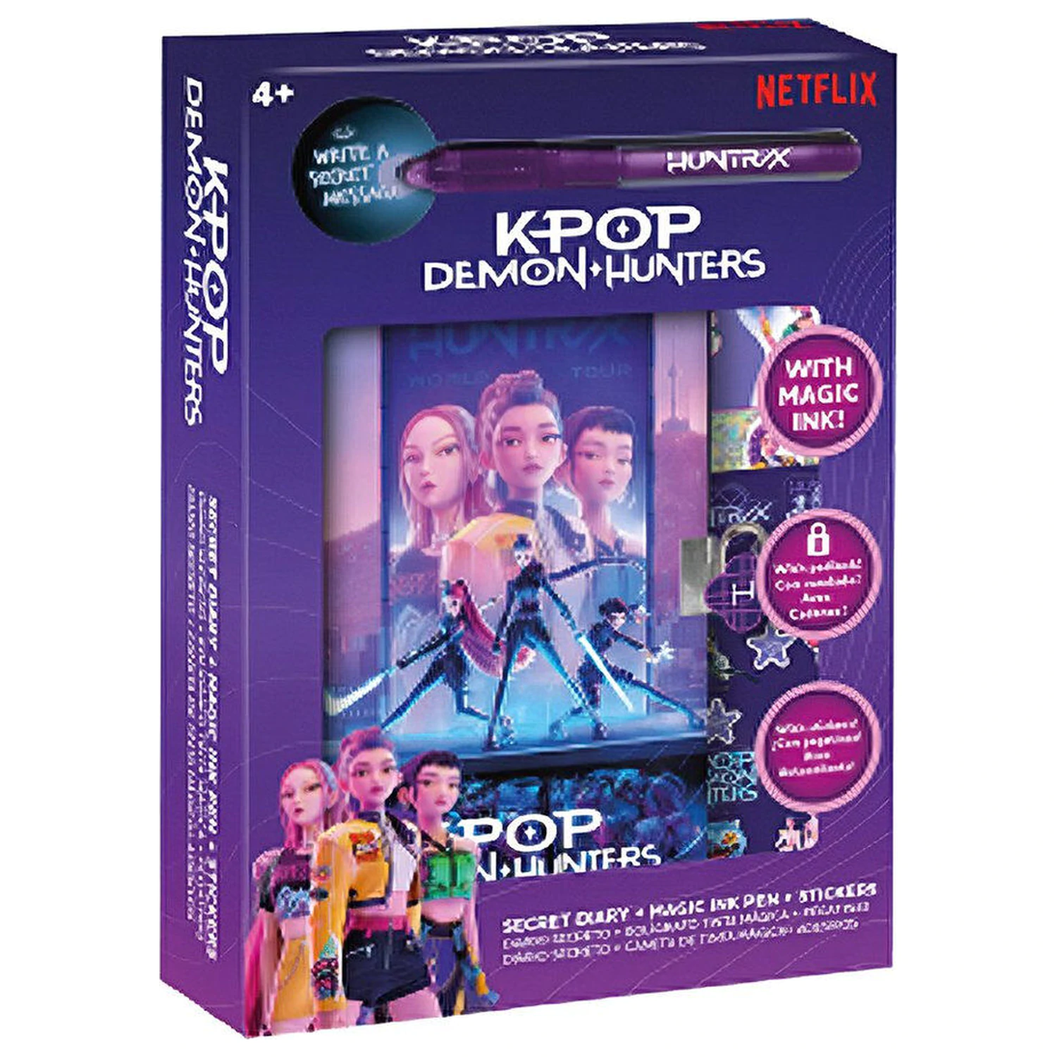 K-Pop Demon Hunters dnevnik s čarobnim peresom s črnilom komplet fotografija izdelka