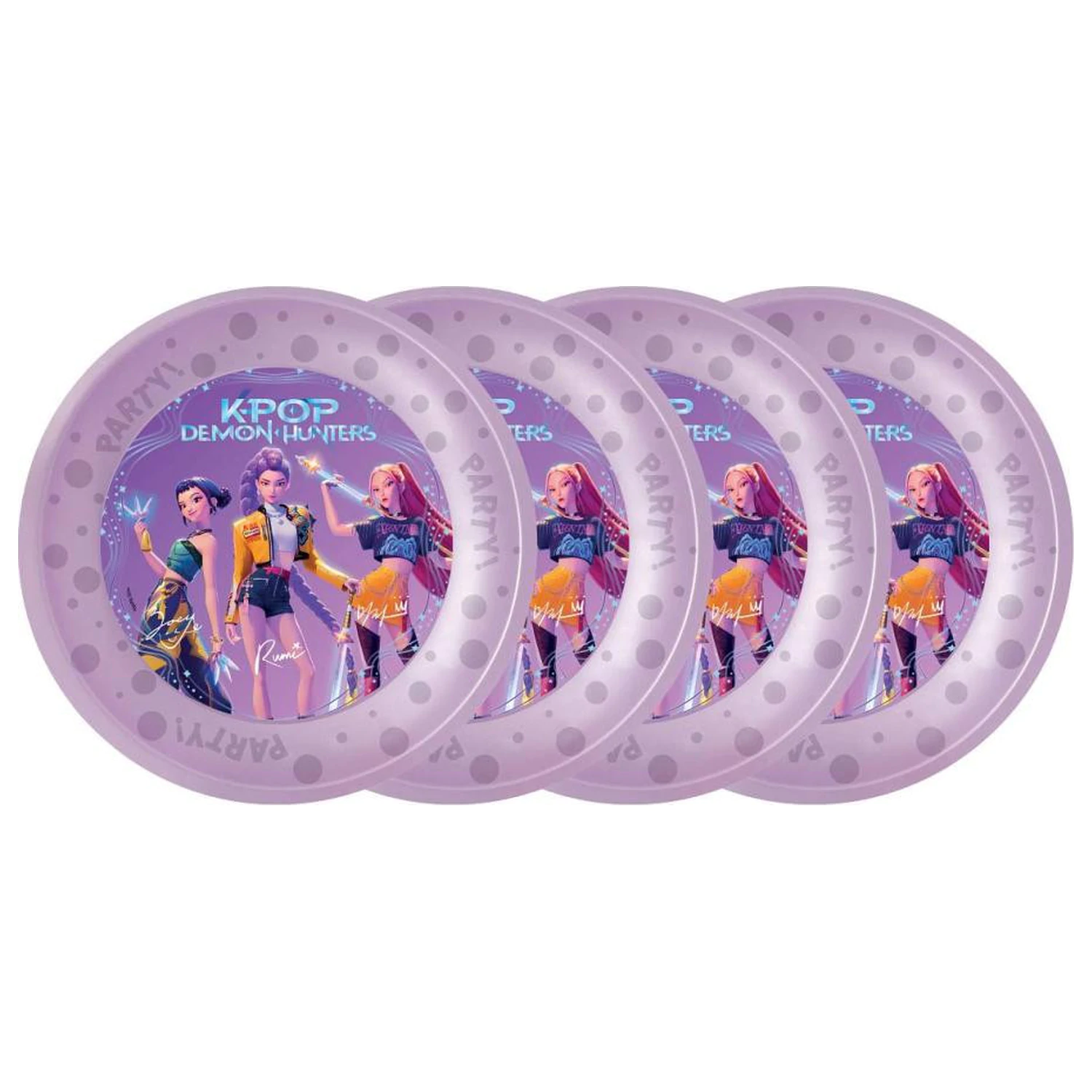 K-pop Demon Hunters plastični komplet 4 krožnikov 21 cm fotografija izdelka