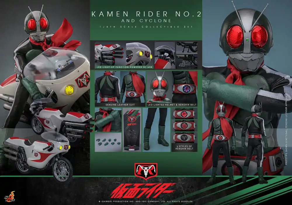 Kamen Rider 1/6 Kamen Rider No. 2 in motor Cyclone 30 cm fotografija izdelka