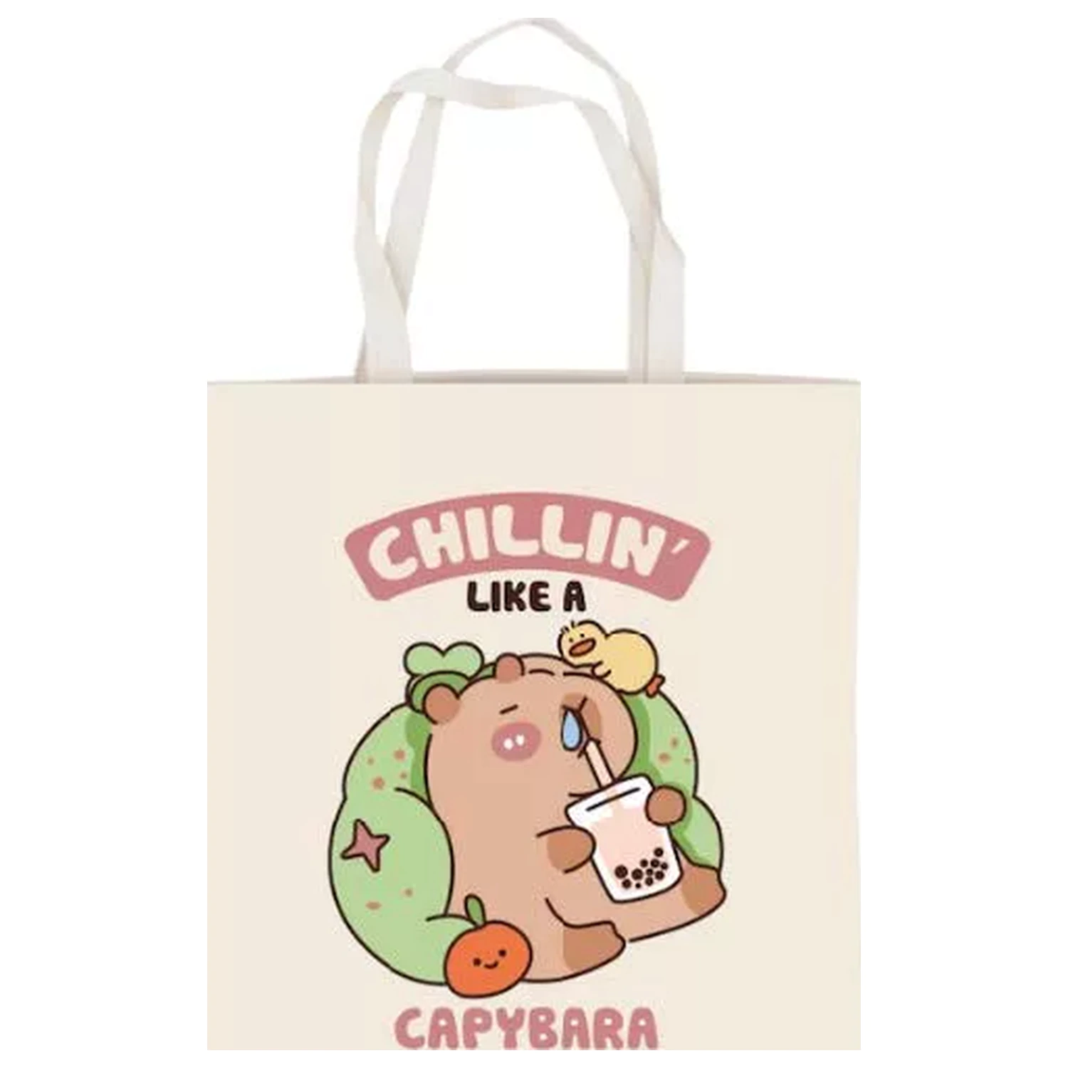 Capybara Chillin' torba iz platna, nakupovalna torba 44 cm fotografija izdelka