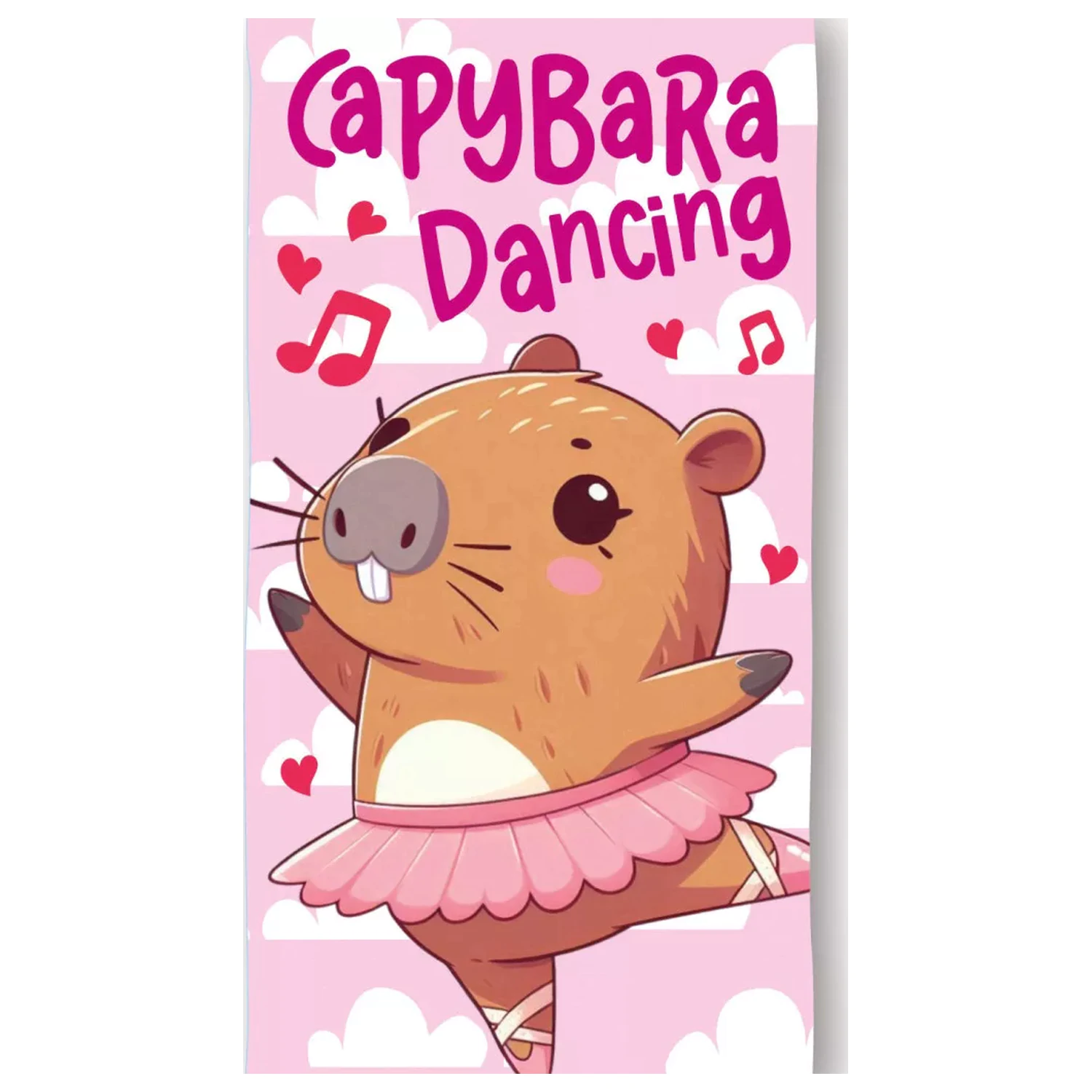 Capybara Dancing Brisača 70x140cm fotografija izdelka