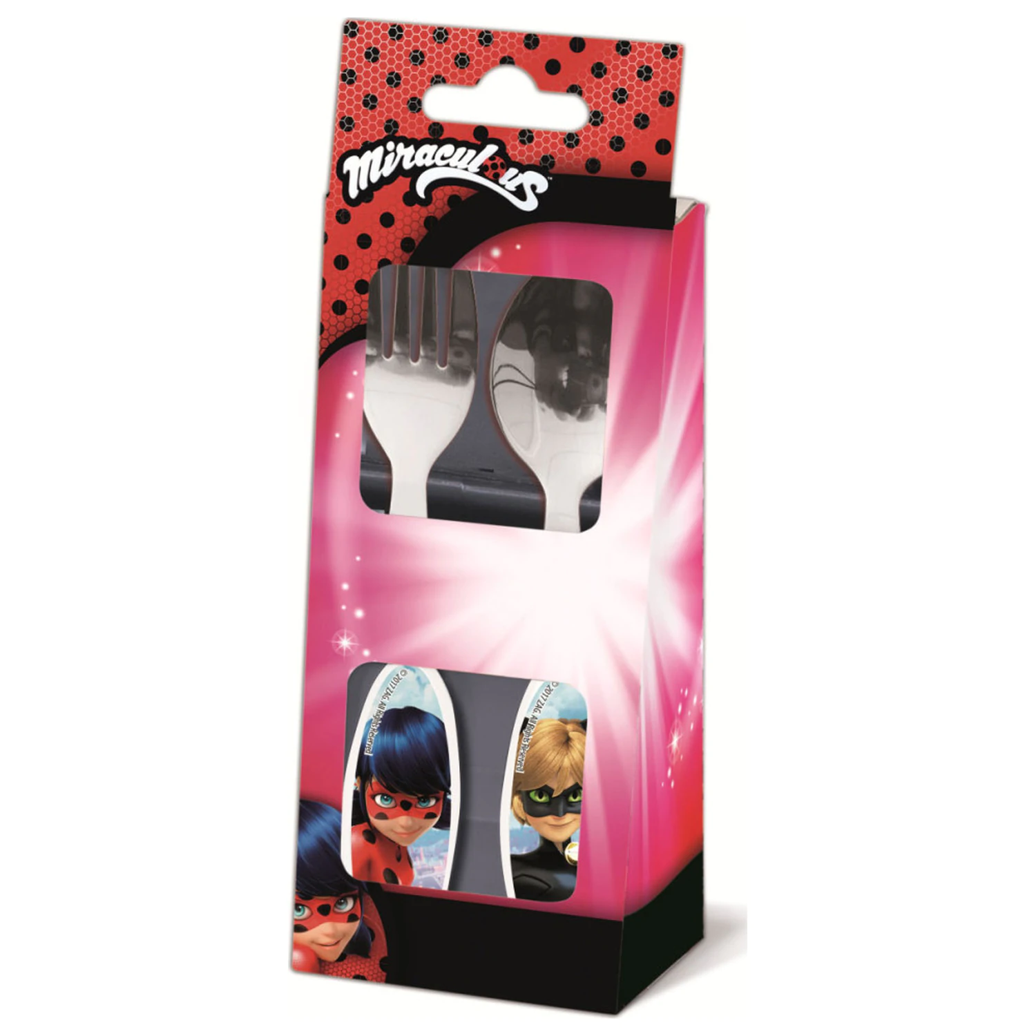 Miraculous Ladybug and Cat Noir Adventures Heroes kovinski set jedilnega pribora - 2 kosa fotografija izdelka