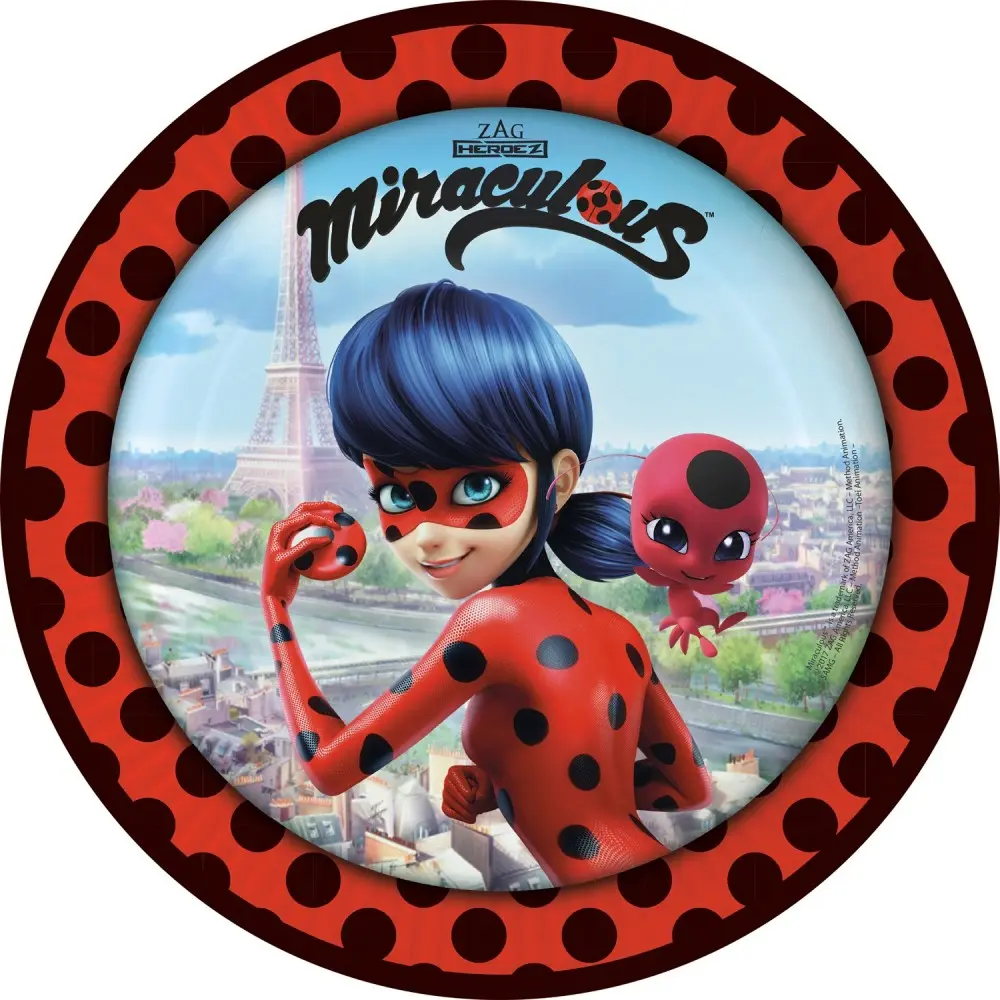 Miraculous Ladybug and Cat Noir Adventures Papirnati krožniki 8-paket 23 cm fotografija izdelka