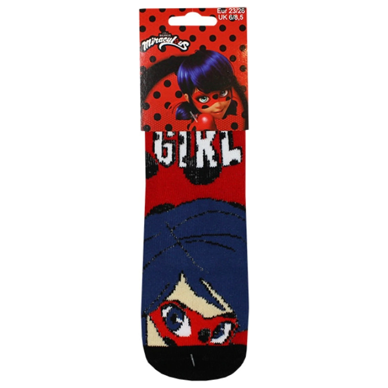 Miraculous: Tales of Ladybug & Cat Noir Adventures Red Hero otroške debele nedrseče nogavice 23/26 fotografija izdelka