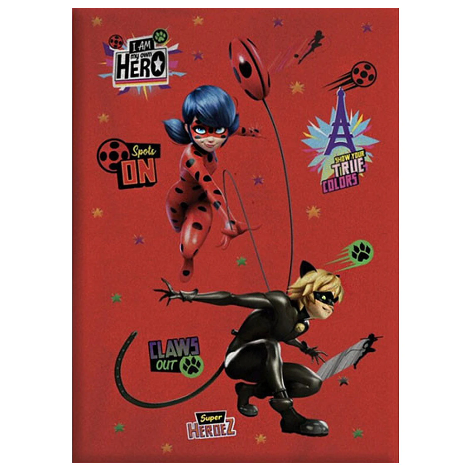 Miraculous Ladybug and Cat Noir Adventures Spots On odeja iz flisa fotografija izdelka