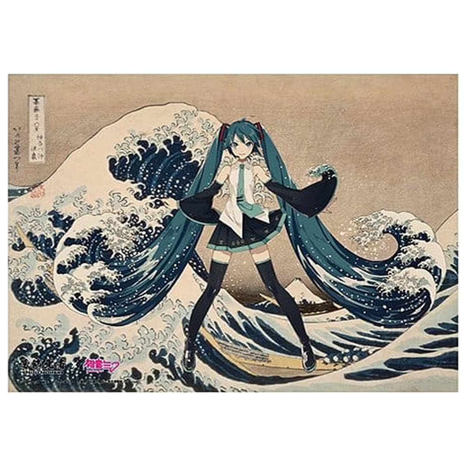 Katsushika Hokusai x Hatsune Miku Akrilna plošča Thirty-six Views of Mount Fuji The Great Wave off Kanagawa 30 cm fotografija izdelka