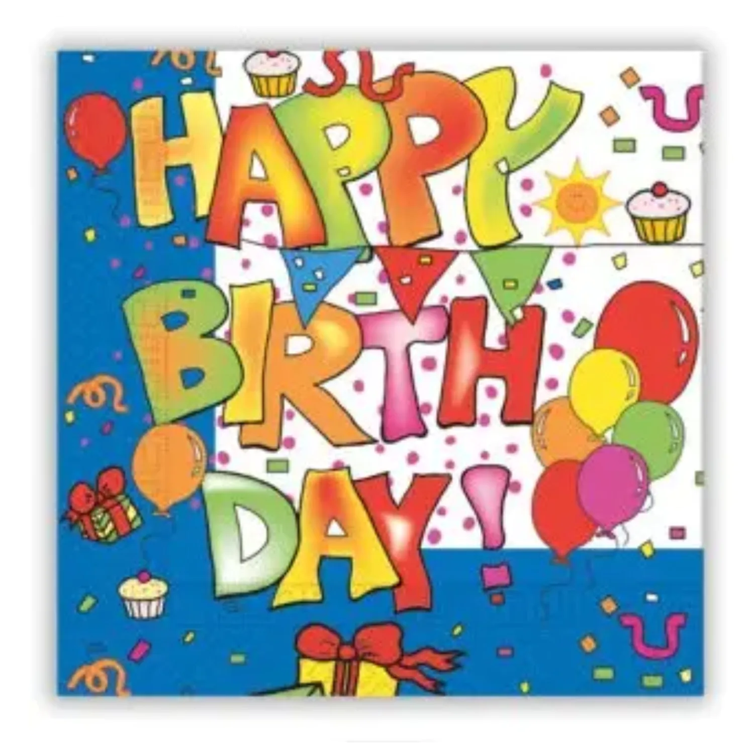 Kokliko Happy Birthday serviete 20 kos 33x33 cm FSC fotografija izdelka