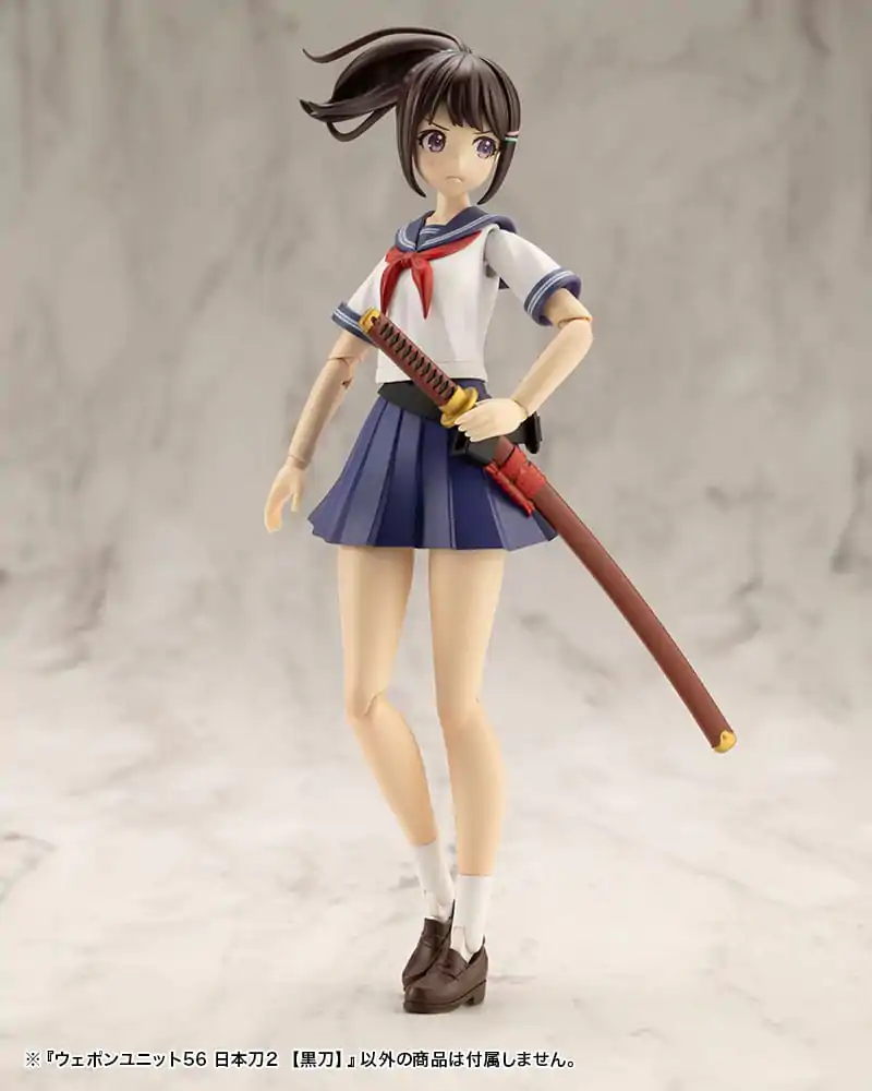 Kotobukiya M.S.G. Model Kit Accessory Set Heavy Weapon Unit 56 Japanese Sword 2 Black Sword fotografija izdelka