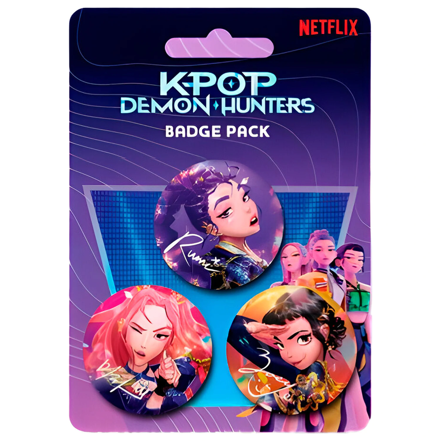 KPop Demon Hunters paket 3 bedžev fotografija izdelka
