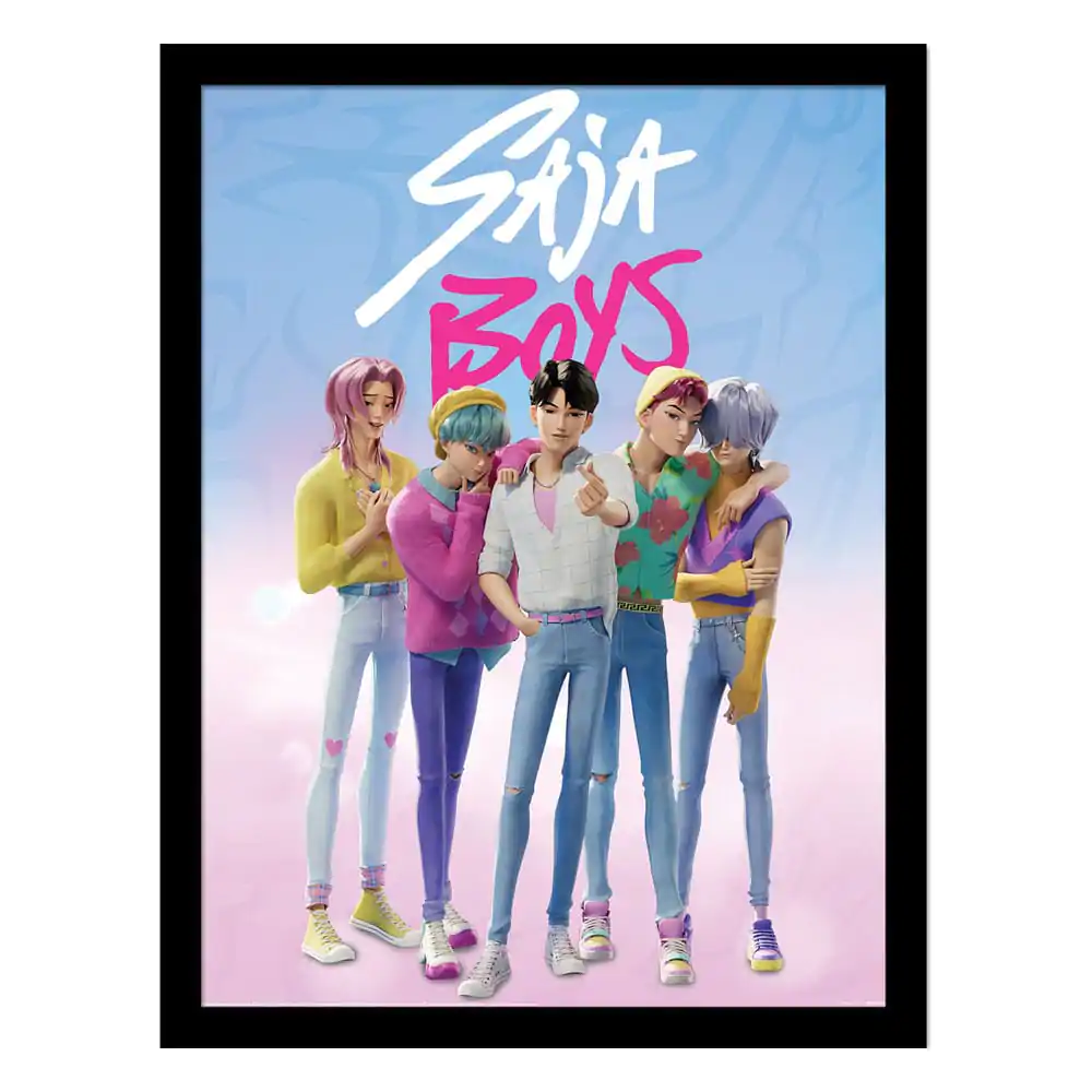 KPop Demon Hunters zbirateljski tisk uokvirjen poster Saja Boys fotografija izdelka
