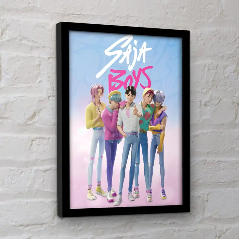 KPop Demon Hunters zbirateljski tisk uokvirjen poster Saja Boys fotografija izdelka