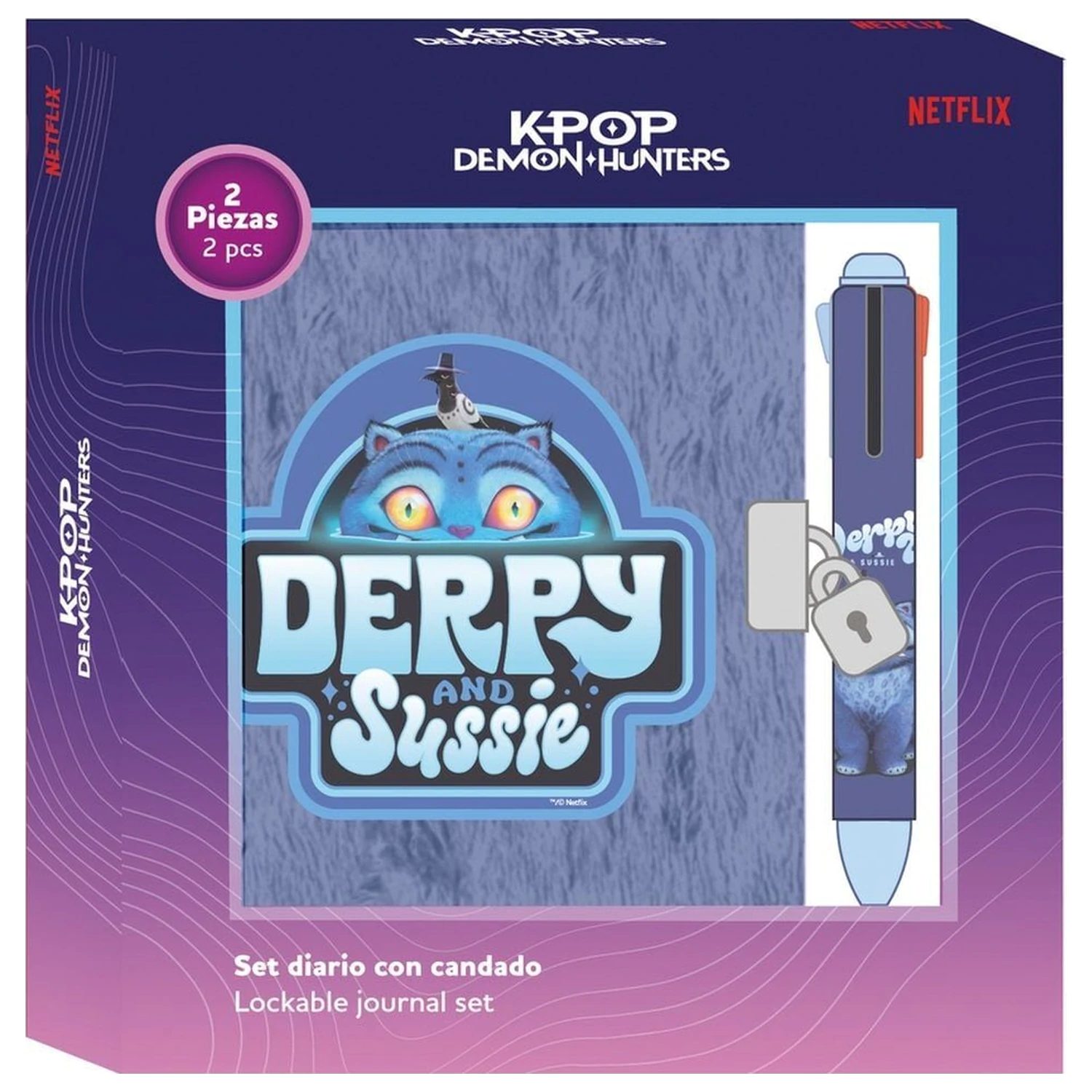 Kpop Demon Hunters Derpy dnevniški set + štiribarvno pisalo fotografija izdelka