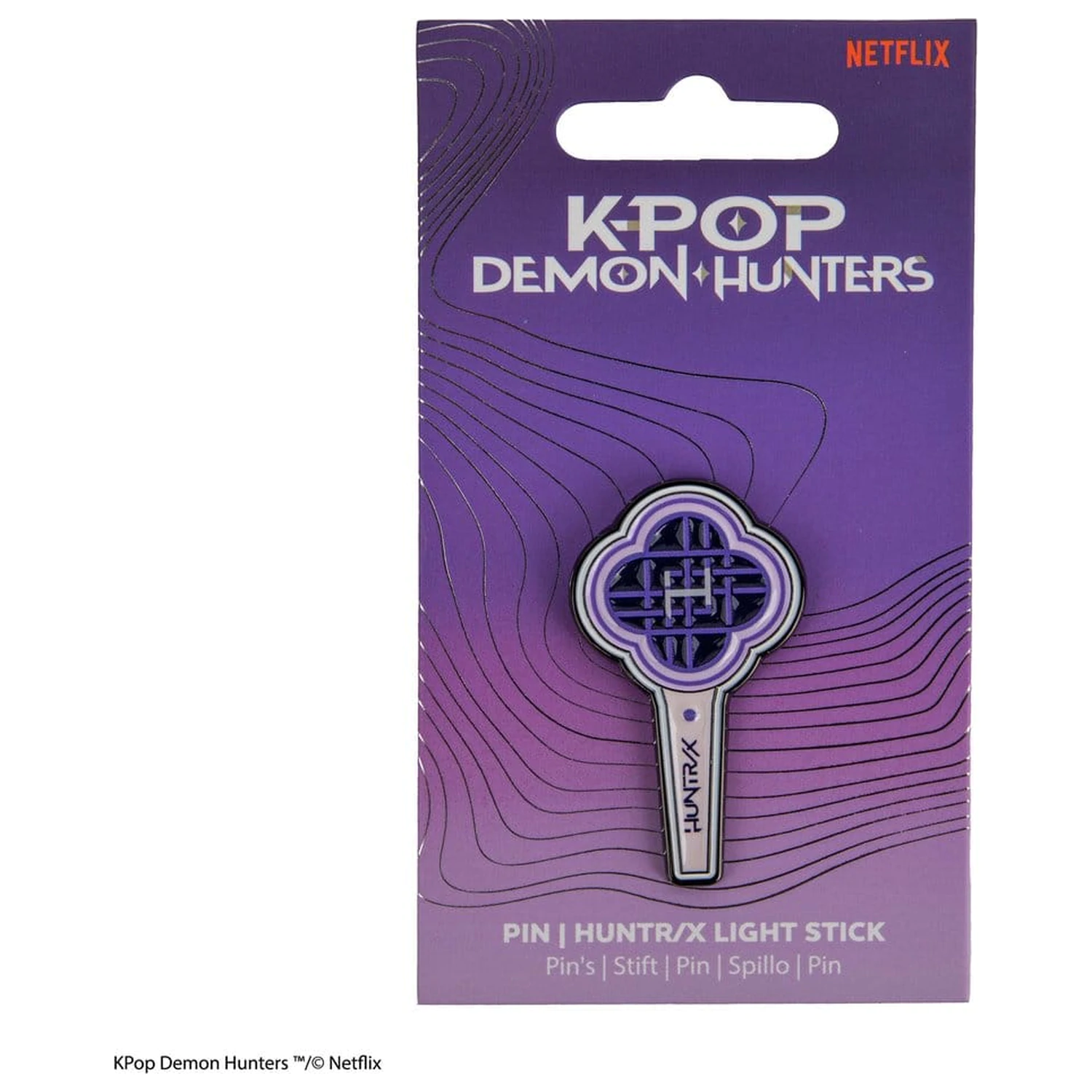KPop Demon Hunters Pin HUNTR/X svetlobna palica fotografija izdelka