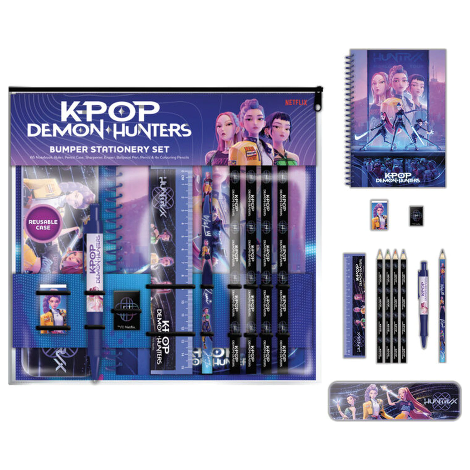 KPop Demon Hunters set pisarniških pripomočkov + A5 beležka fotografija izdelka