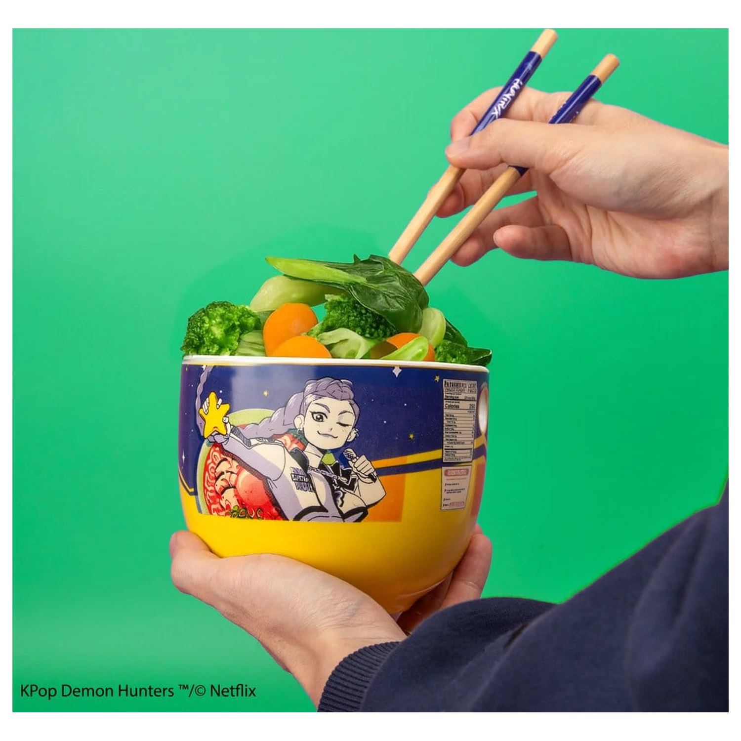KPop Demon Hunters Ramen posoda s paličicami Rumi Superstar okus fotografija izdelka