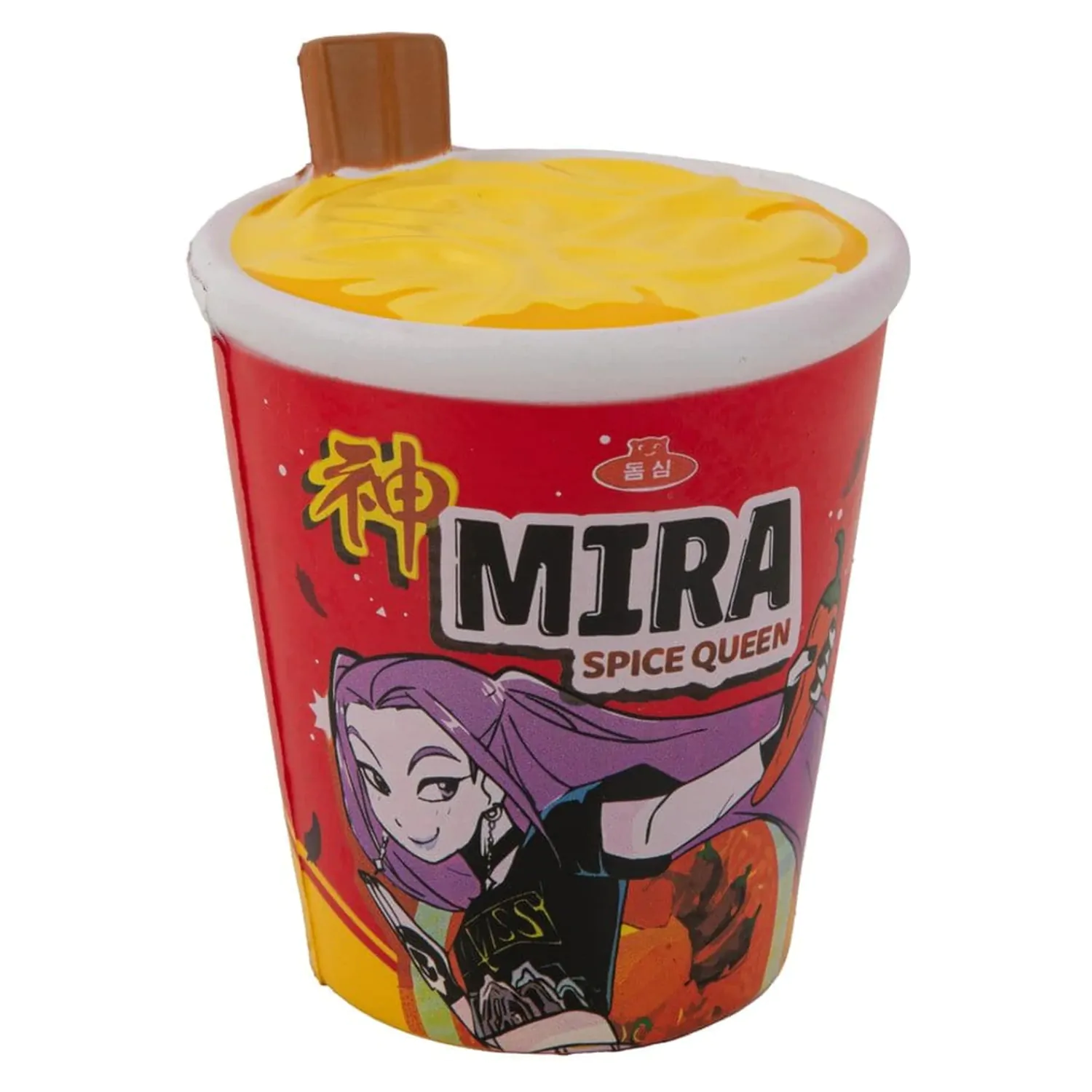 KPop Demon Hunters Gnječna protistresna figura Mira Spice Queen Noodles fotografija izdelka