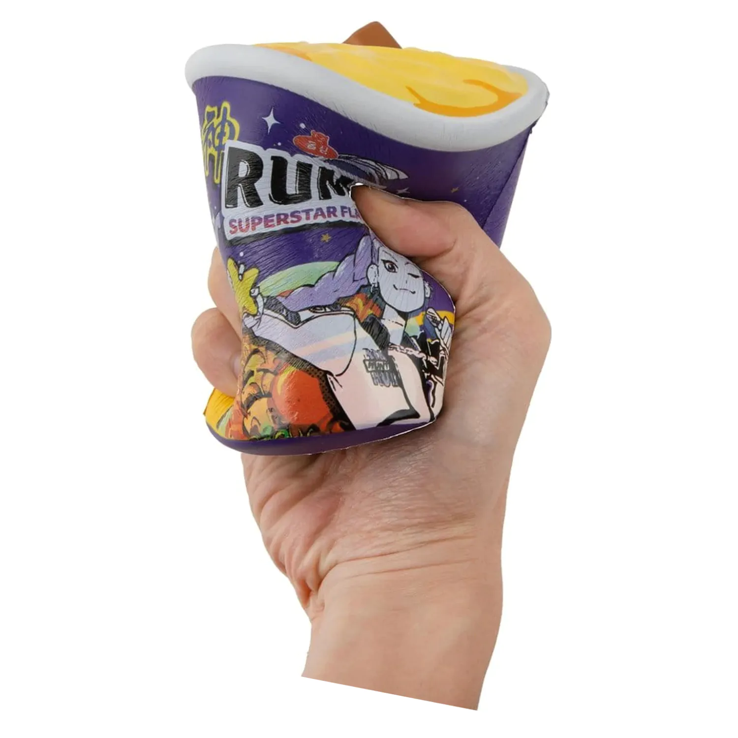 KPop Demon Hunters mehka figura proti stresu Rumi Superstar Flavor Noodles fotografija izdelka