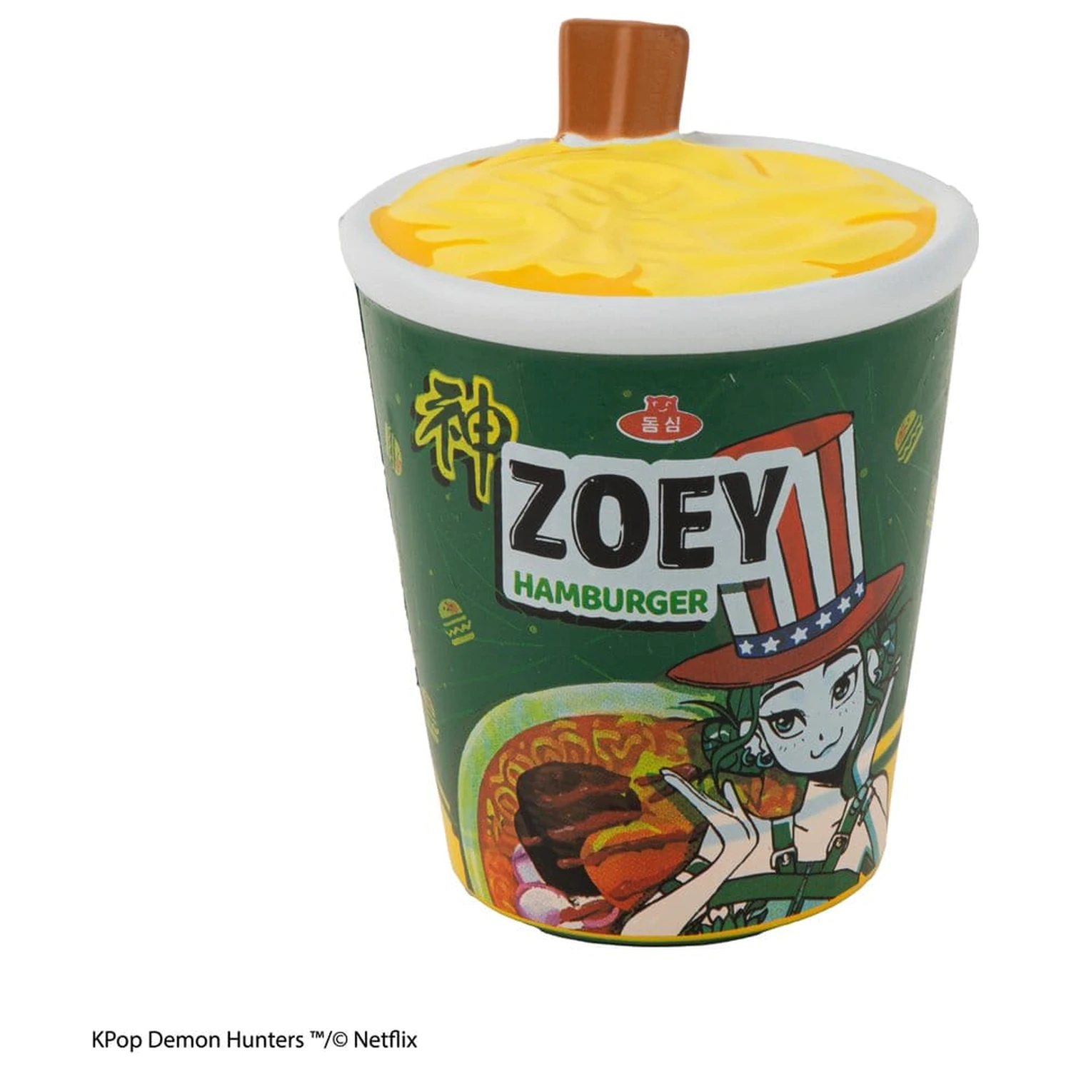 KPop Demon Hunters Squishy figura proti stresu Zoey Hamburger Noodles fotografija izdelka