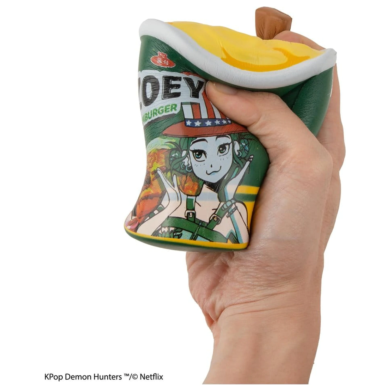 KPop Demon Hunters Squishy figura proti stresu Zoey Hamburger Noodles fotografija izdelka