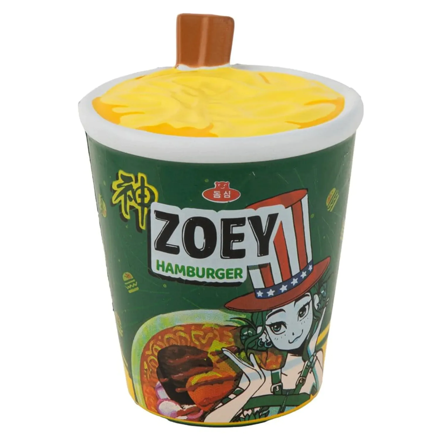 KPop Demon Hunters Squishy figura proti stresu Zoey Hamburger Noodles fotografija izdelka