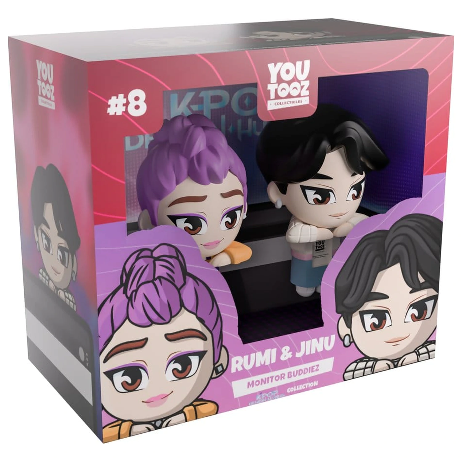 KPop Demon Hunters Vinilne figure Jinu & Rumi Monitor Buddiez 6 cm fotografija izdelka