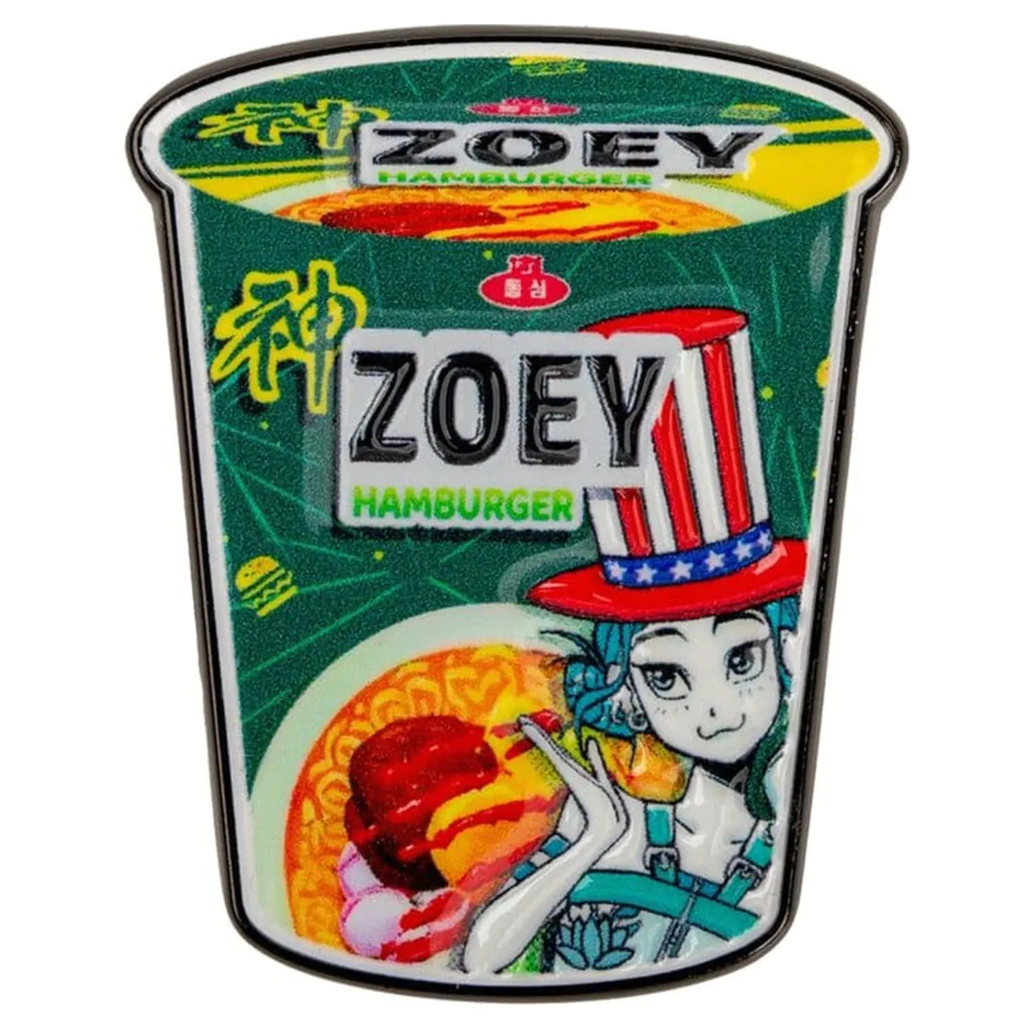 KPop Demon Hunters Pin Zoey Hamburger Rezanci fotografija izdelka