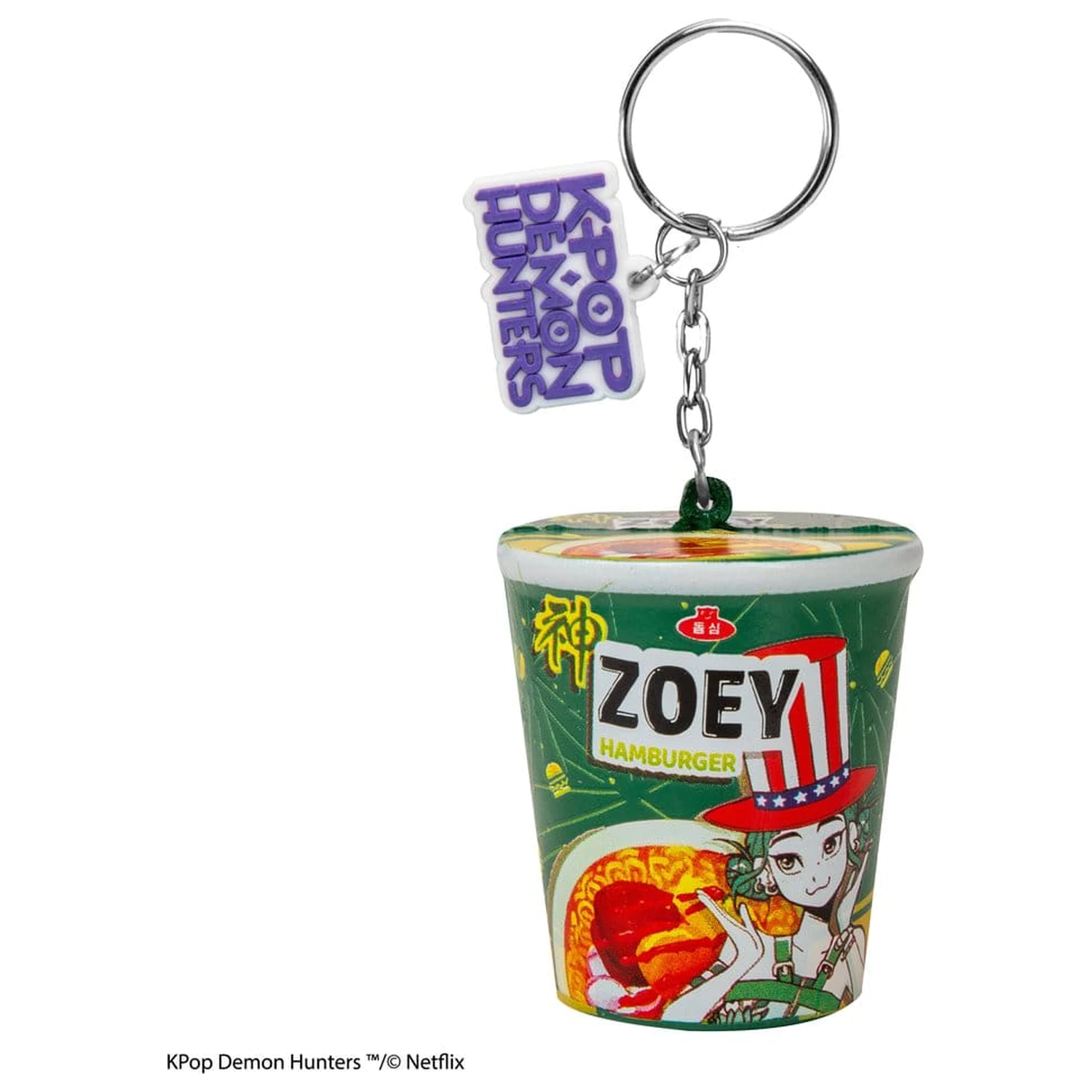 KPop Demon Hunters mehak obesek za ključe Zoey Hamburger Noodles fotografija izdelka
