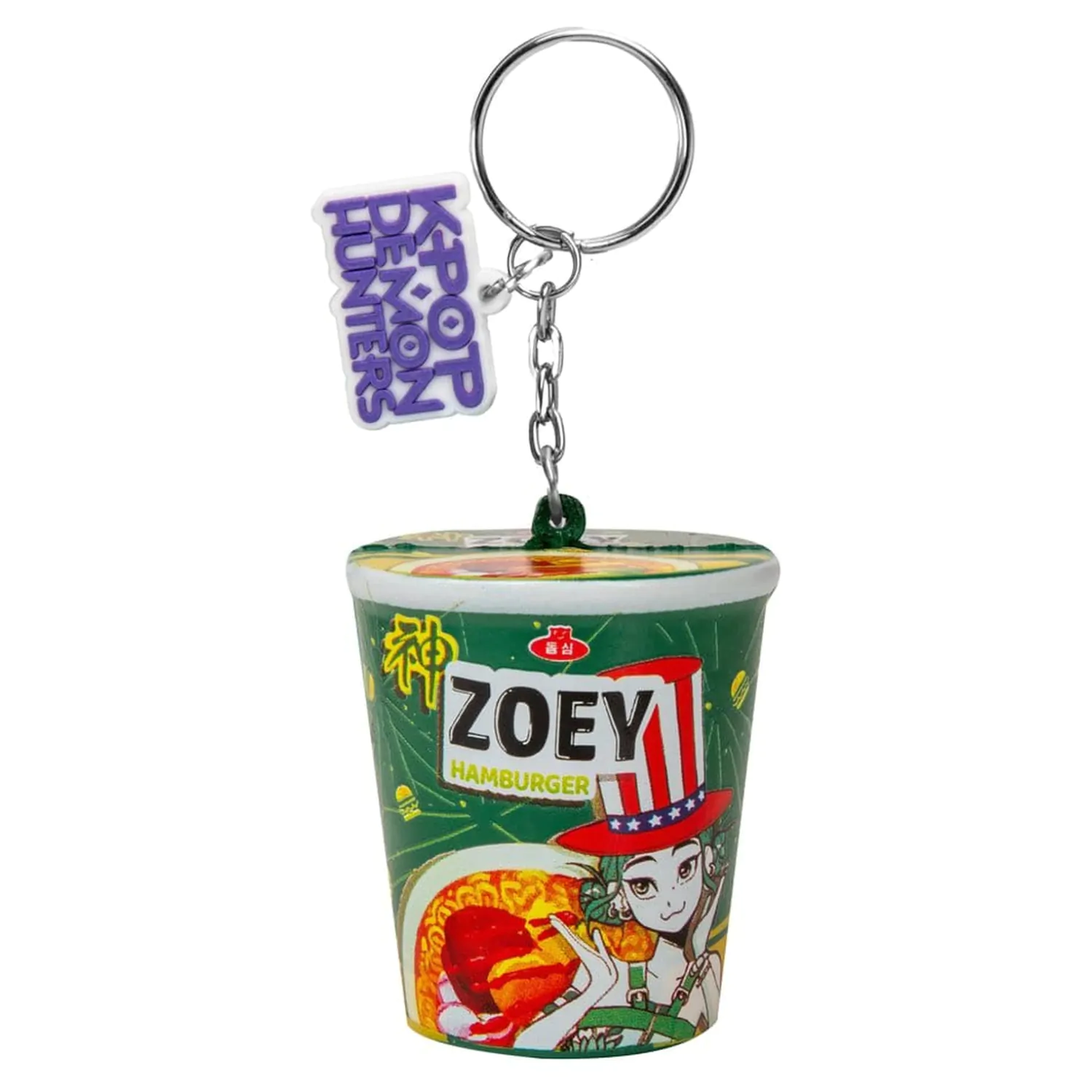 KPop Demon Hunters mehak obesek za ključe Zoey Hamburger Noodles fotografija izdelka