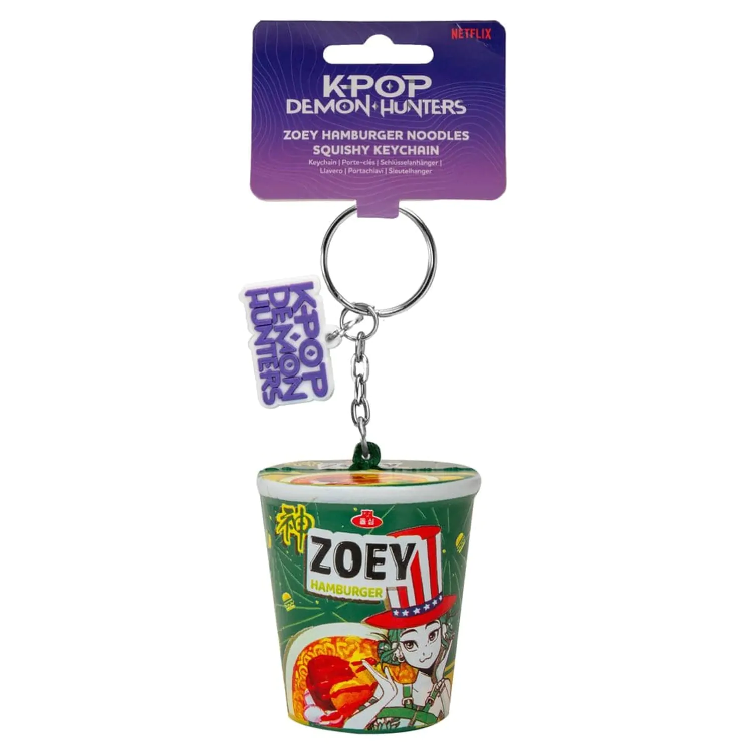 KPop Demon Hunters mehak obesek za ključe Zoey Hamburger Noodles fotografija izdelka