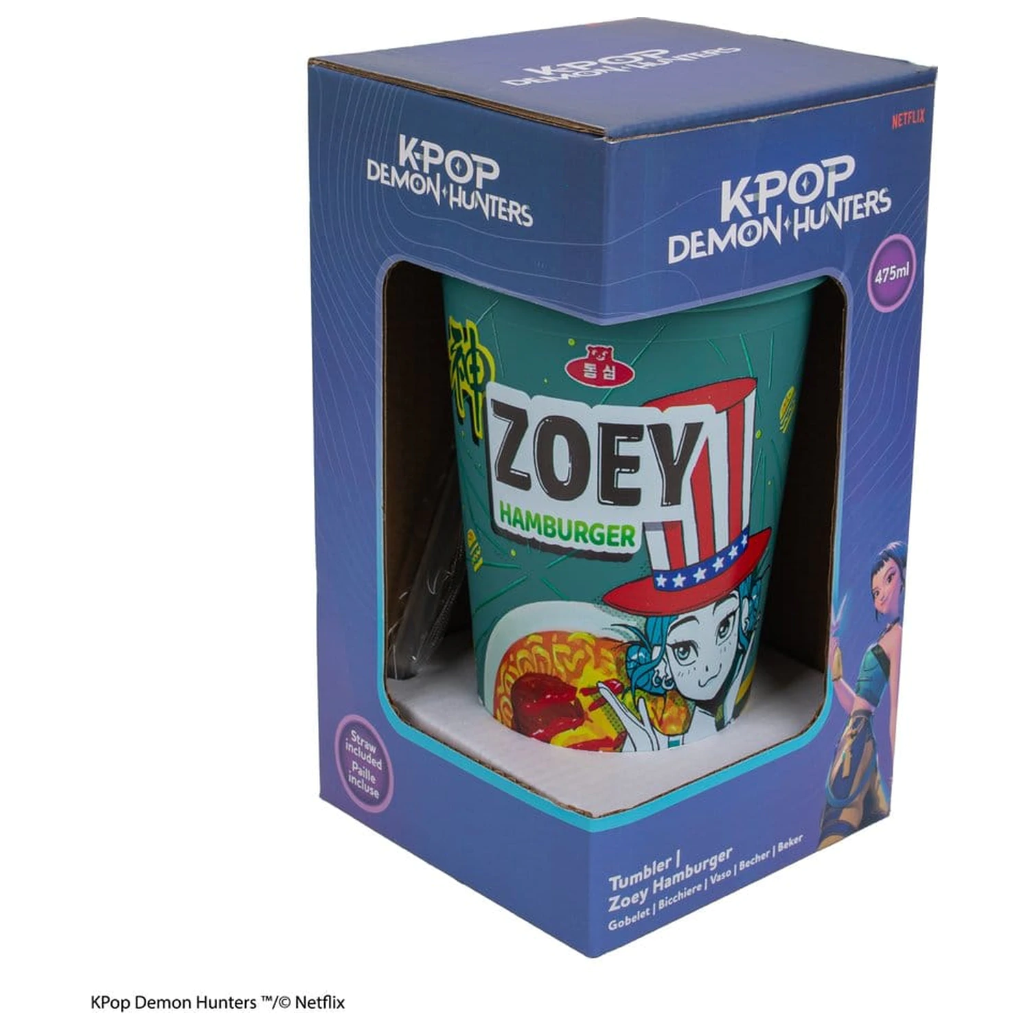 KPop Demon Hunters Tumbler Zoey Hamburger fotografija izdelka