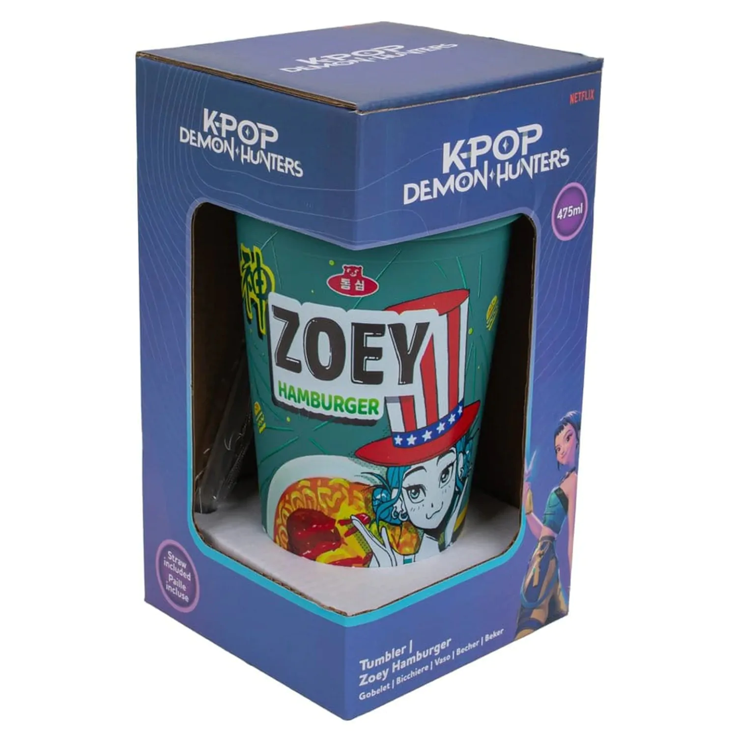 KPop Demon Hunters Tumbler Zoey Hamburger fotografija izdelka