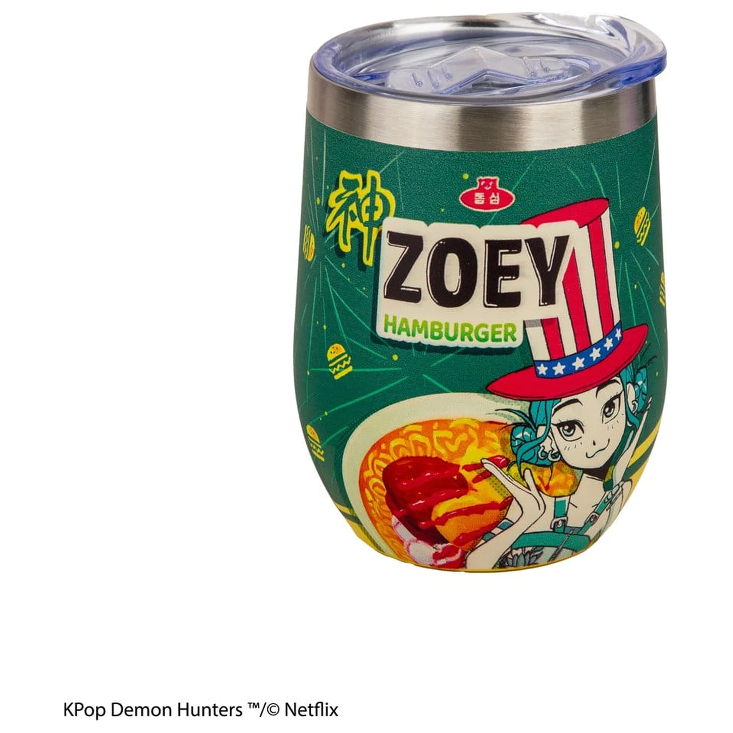 KPop Demon Hunters Potovalna Skodelica Zoey Hamburger fotografija izdelka