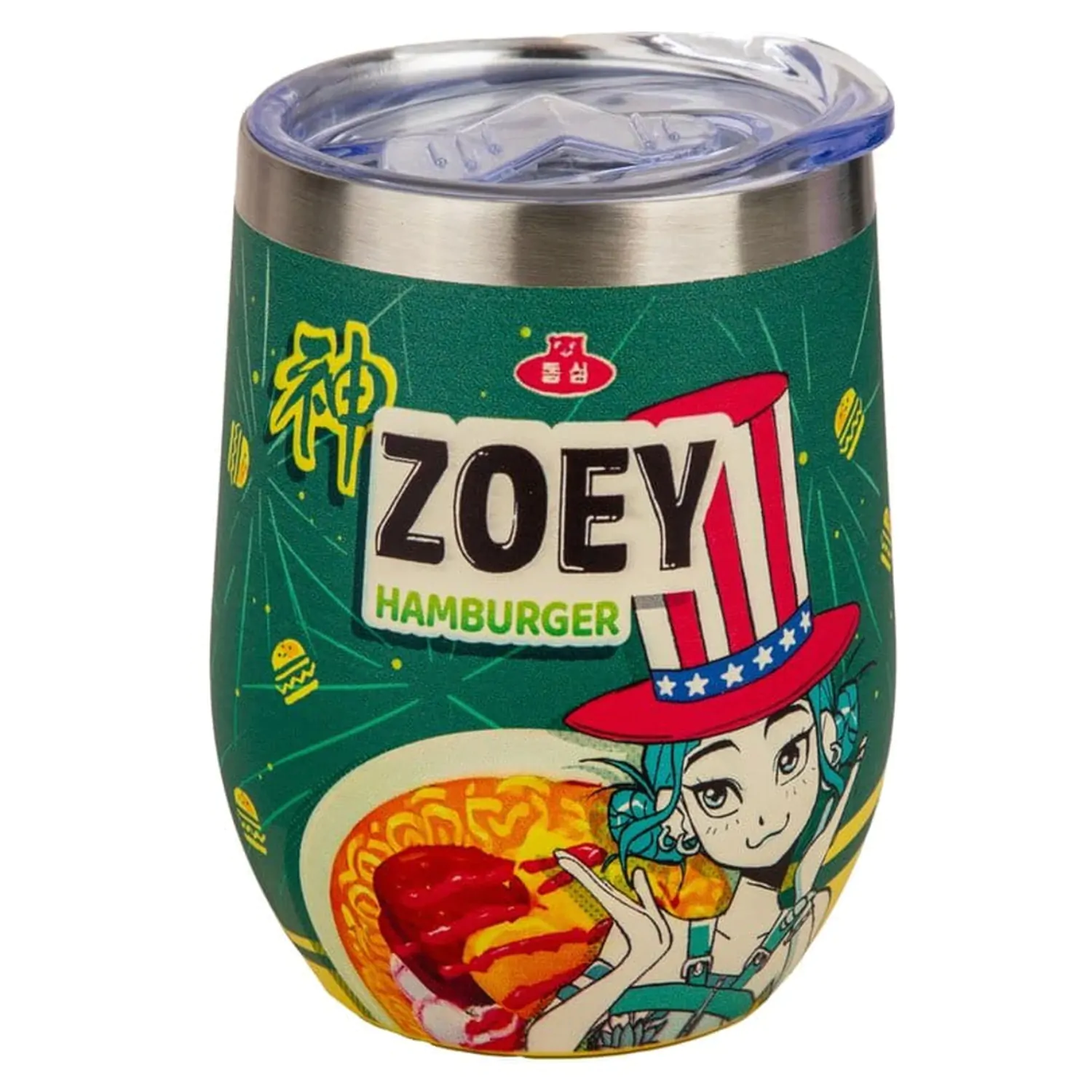 KPop Demon Hunters Potovalna Skodelica Zoey Hamburger fotografija izdelka
