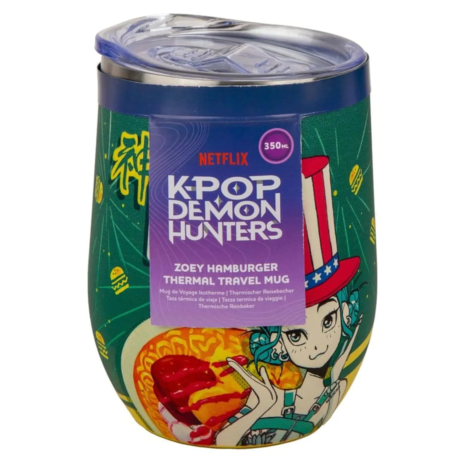 KPop Demon Hunters Potovalna Skodelica Zoey Hamburger fotografija izdelka