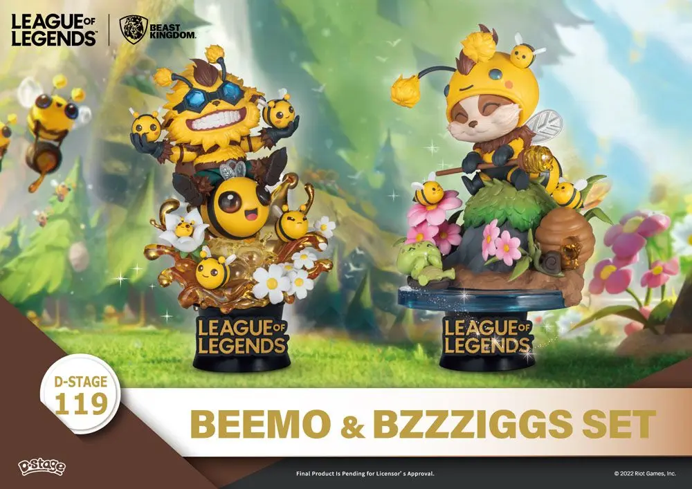 League of Legends D-Stage PVC Diorama Set Beemo & BZZZiggs 15 cm fotografija izdelka