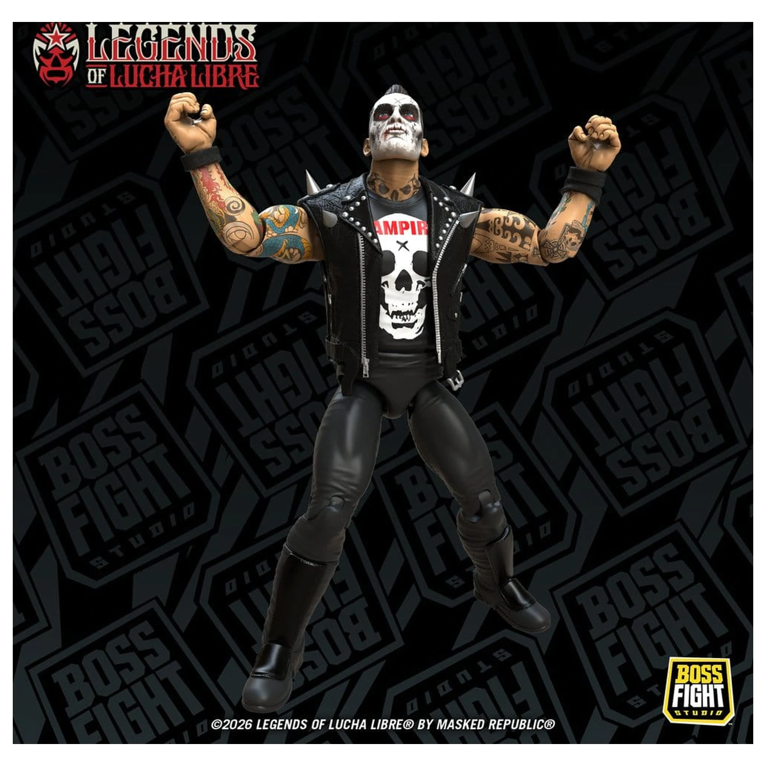 Legends of Lucha Libre Fanaticos akcijska figura Vampiro Coffin Box Resurrected 15 cm fotografija izdelka