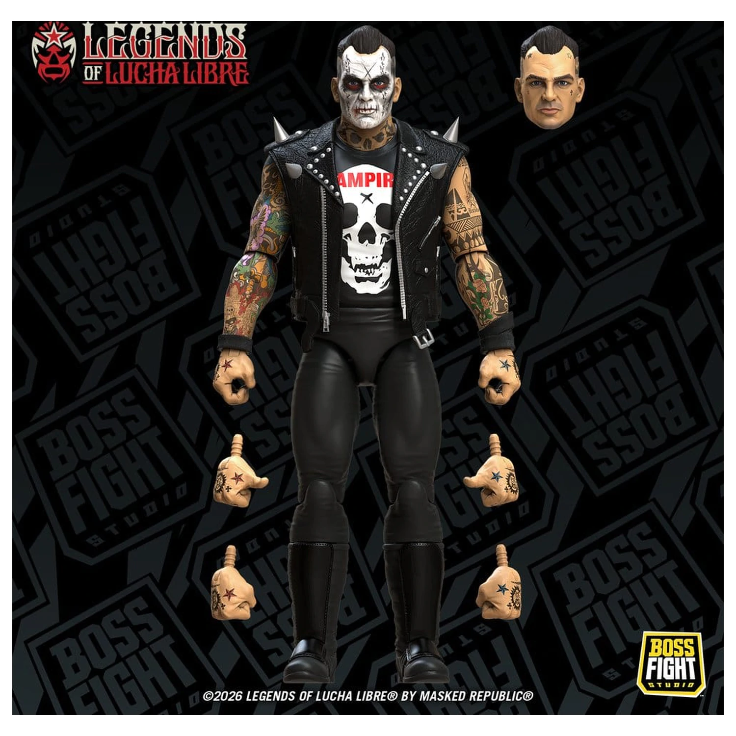 Legends of Lucha Libre Fanaticos akcijska figura Vampiro Coffin Box Resurrected 15 cm fotografija izdelka