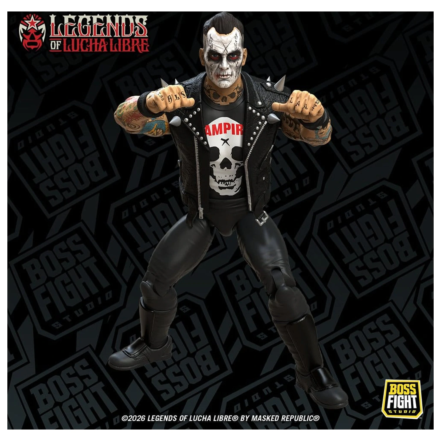 Legends of Lucha Libre Fanaticos akcijska figura Vampiro Coffin Box Resurrected 15 cm fotografija izdelka