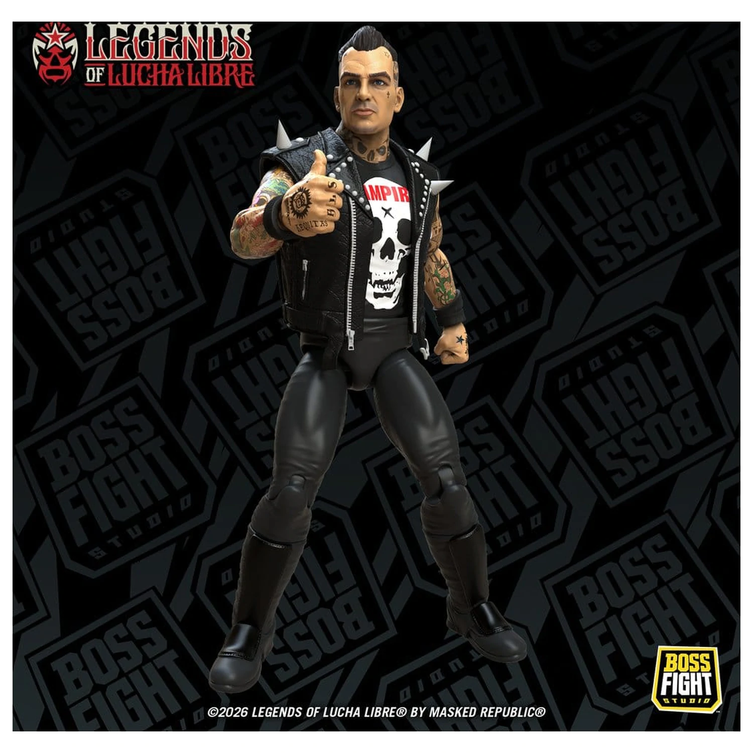 Legends of Lucha Libre Fanaticos akcijska figura Vampiro Coffin Box Resurrected 15 cm fotografija izdelka